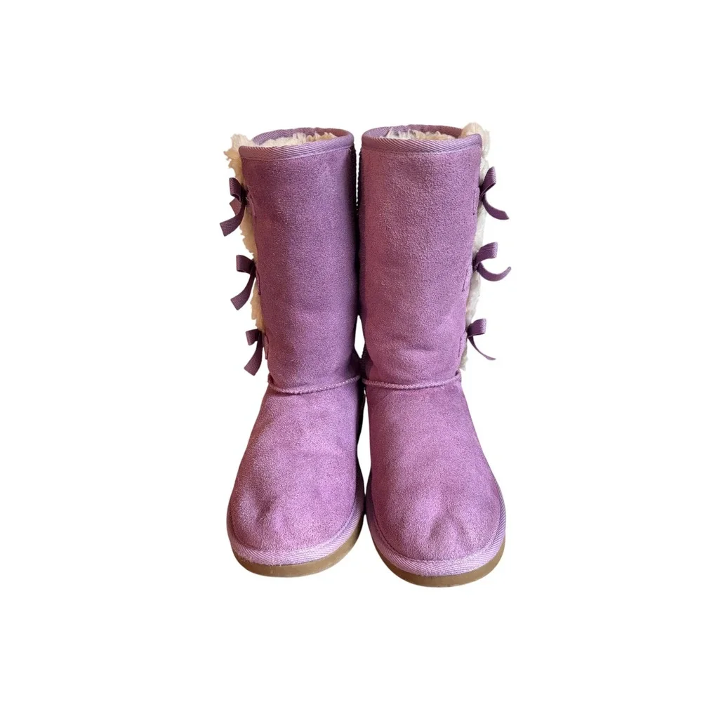Koolaburra by UGG Victoria Purple Suede Bow Boots 1020171 Womens Size 5